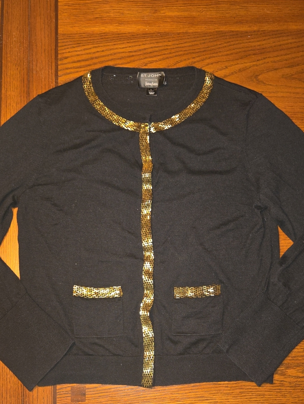 ST. JOHN Cashmere, Silk and Wool Blend Cardigan